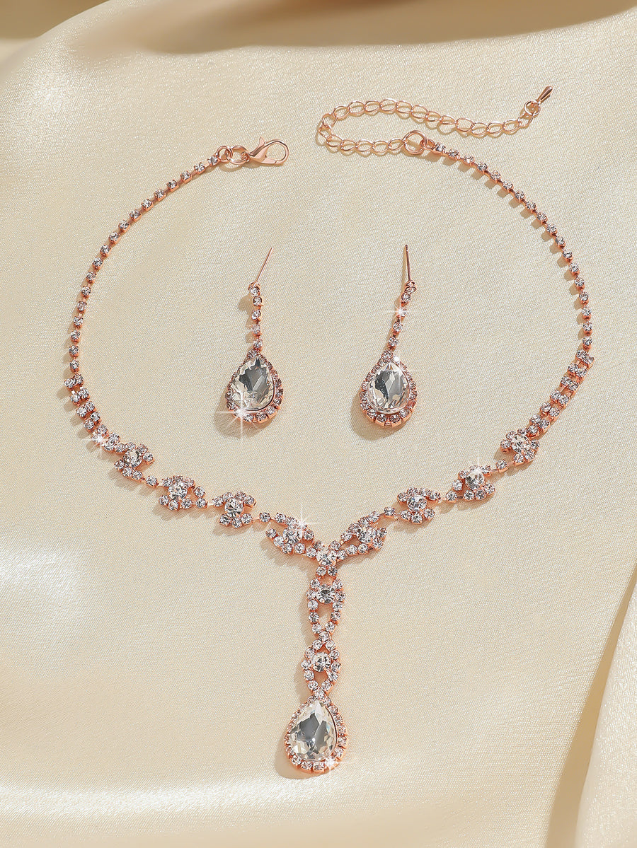Full Diamond Hand Jewelry Set - Korean Style Bridal Accessories