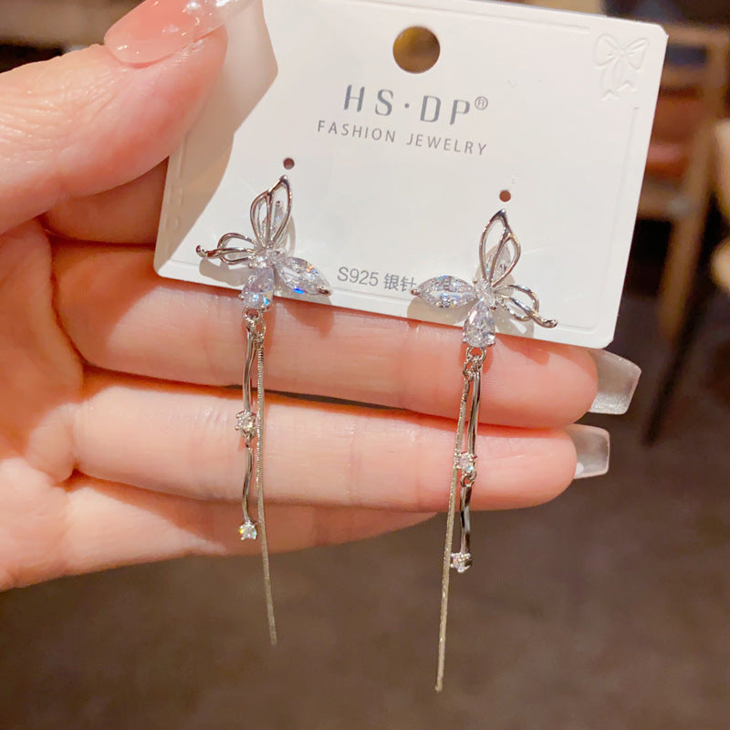 Luxurious Hollow Butterfly Long Tassel Earrings - Fashion Statement