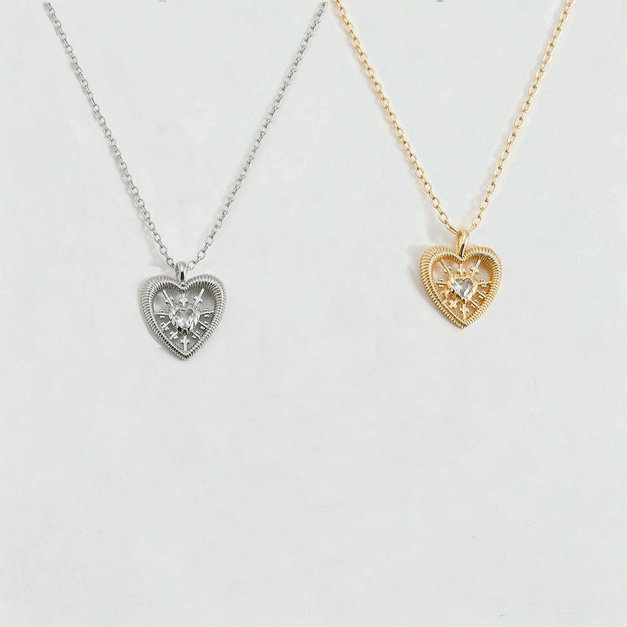 Niche Designer Inspired Hollowed Out Heart Necklace