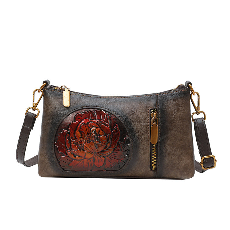 Soft-leather Vintage Ethnic-style Crossbody Bag for Women