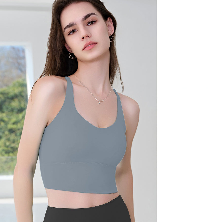 New Women's Sports Cami Tank Top - Shockproof Yoga Bra