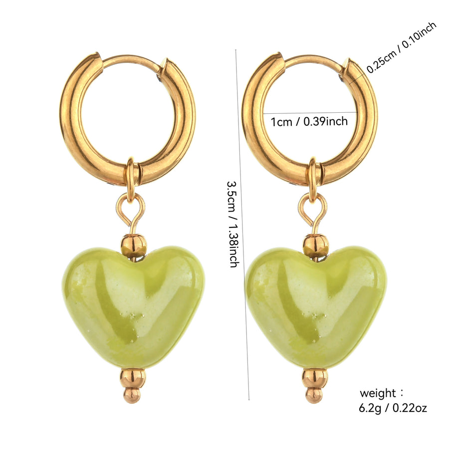 Lustrous Heart-Shaped Stainless Steel Earrings for Women