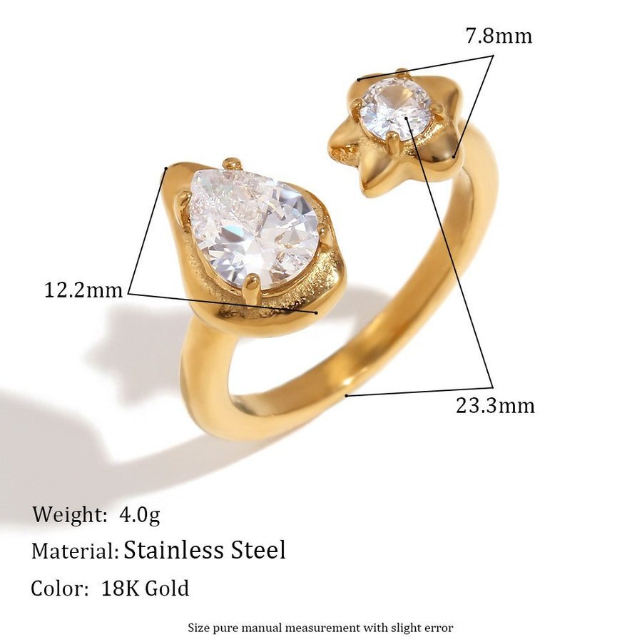 Water Drop Zircon Ring for Women - Stunning Statement Ring