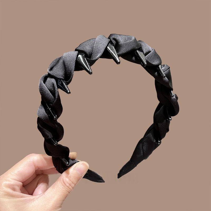 Ruffled Trim Headband with Teeth - Non-Slip Hair Hoop