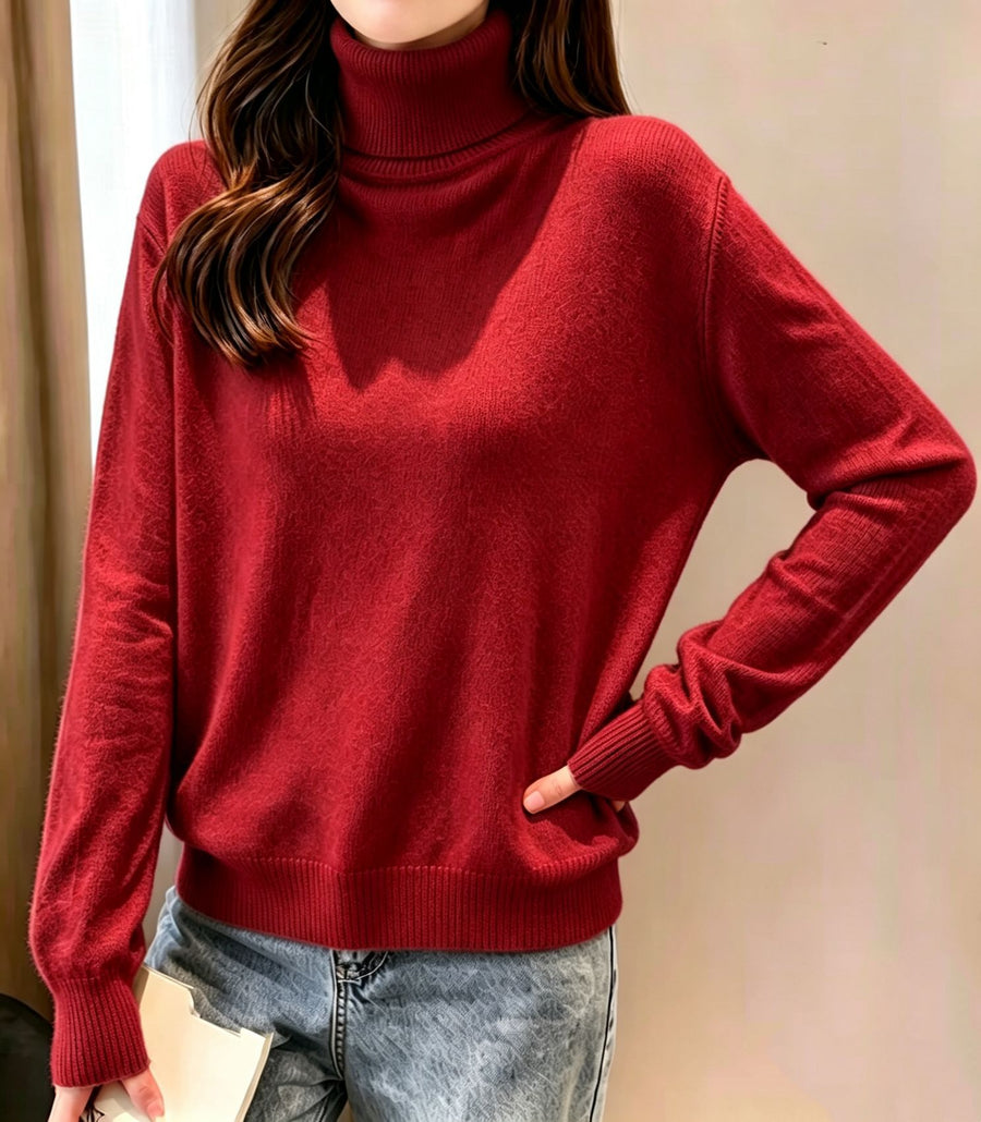 Womens Turtleneck Crop Top Pullover Sweater