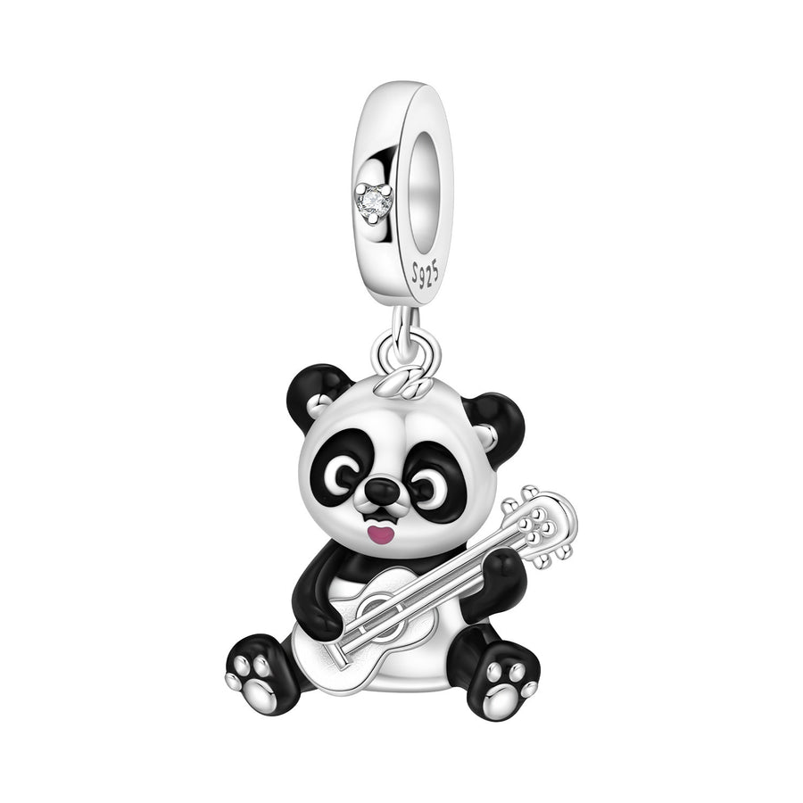 Cute Bamboo Panda DIY Copper Bead Pendant Necklace