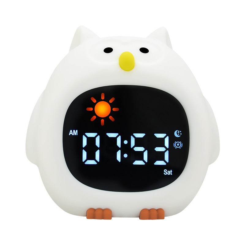 LED Strip Cartoon Animal Lion Alarm Clock Night Light