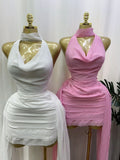 New Style Hollow Out Backless Mini Dress for Women