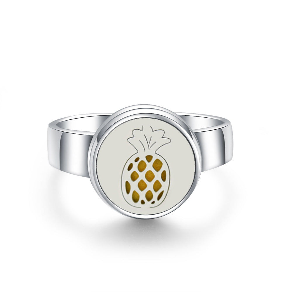Stainless Steel Aromatherapy Locket Ring - Tree of Life Design