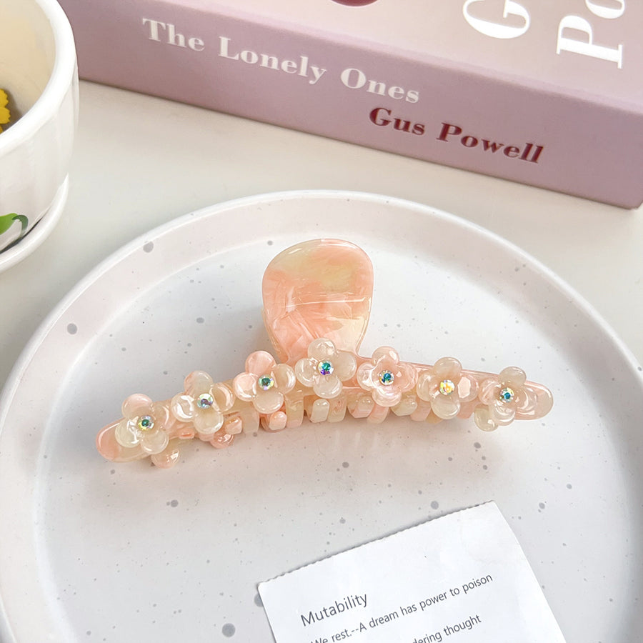 Stylish Three-dimensional Flower Rhinestone Hair Clip