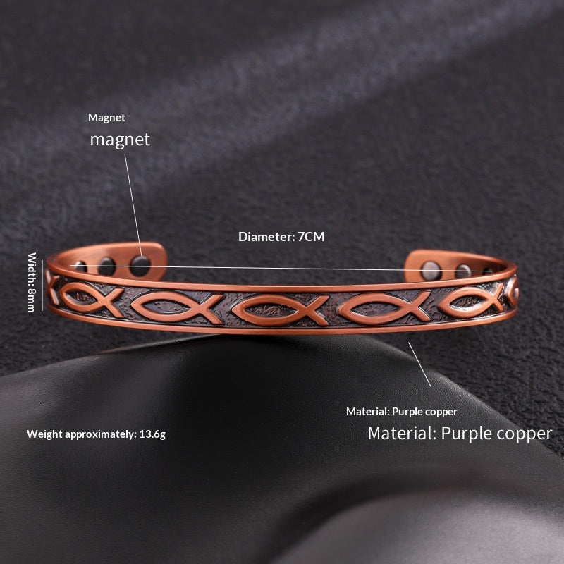 Antique Bronze Brushed Magnet Bracelet for Timeless Style