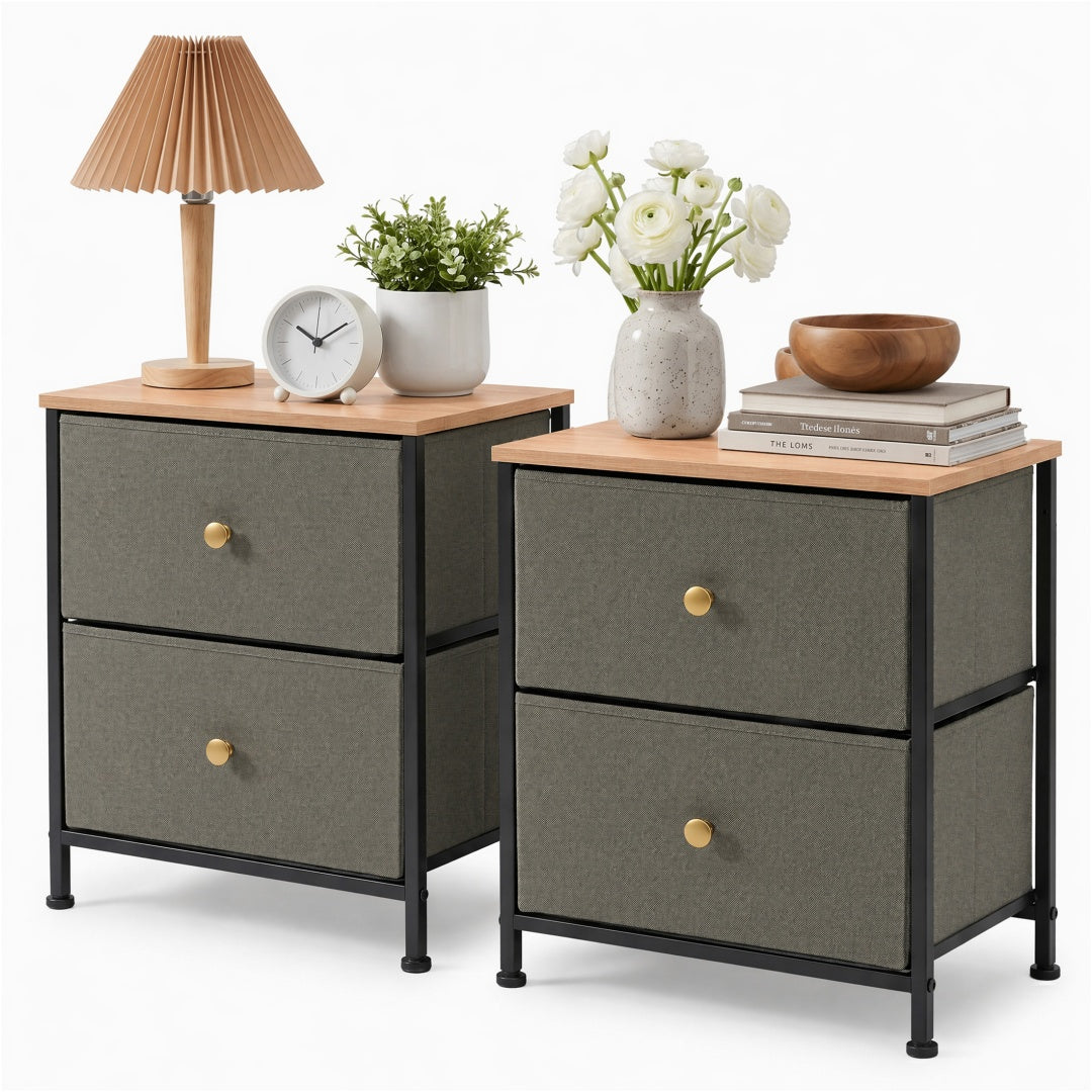 Double Drawer Bedside Table - Perfect Drawer Organizer