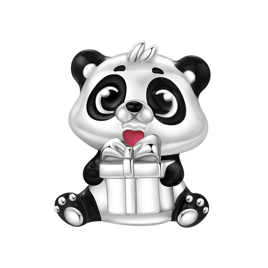 Cute Bamboo Panda DIY Copper Bead Pendant Necklace