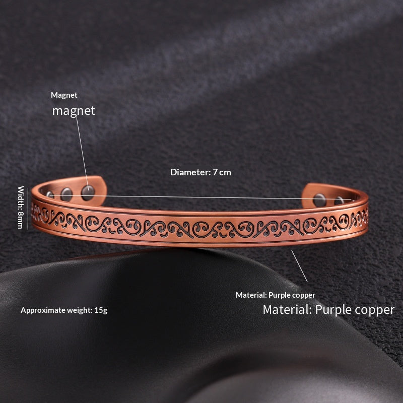 Antique Bronze Brushed Magnet Bracelet for Timeless Style