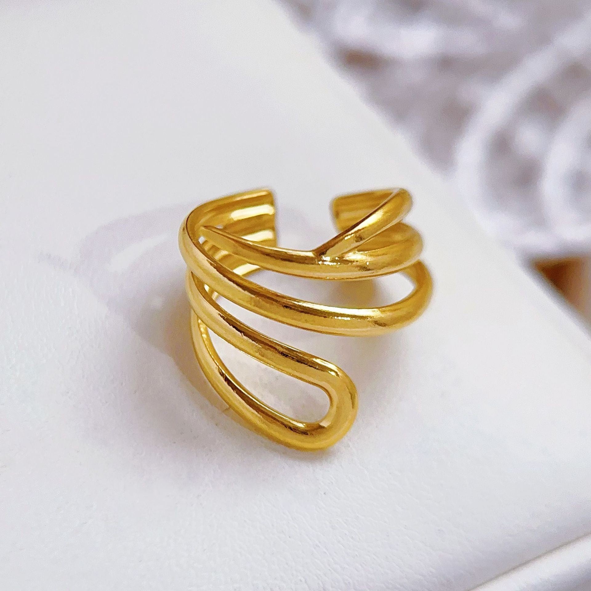 Stainless Steel Heart-shaped Ring for Women - Trendy Accessory