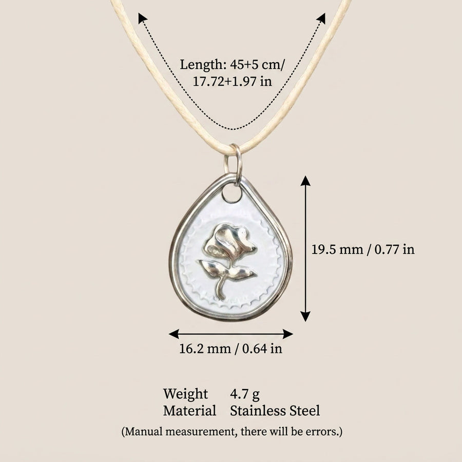 Retro-style Rabbit And Floral Print Pendant Necklace