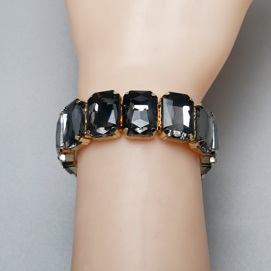 Colorful Square-shaped Multi-colored Crystal Bracelet