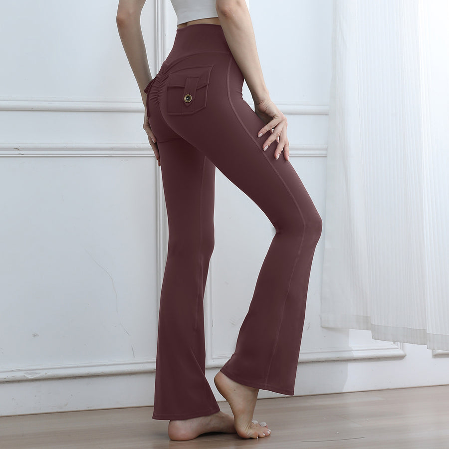 High-Waisted Cargo Pocket Yoga Pants for Autumn & Winter