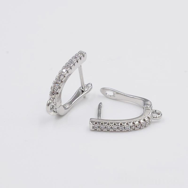 Elegant Copper Earrings - 18K Gold-plated with Zircon Hoops