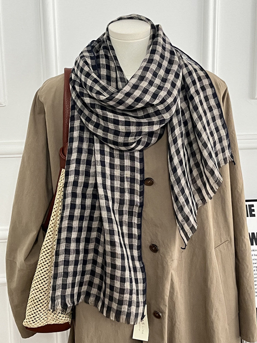 Womens Linen Striped Long Scarf Shawl for Every Occasion