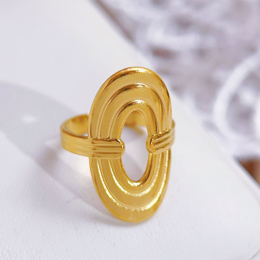 Stainless Steel Heart-shaped Ring for Women - Trendy Accessory