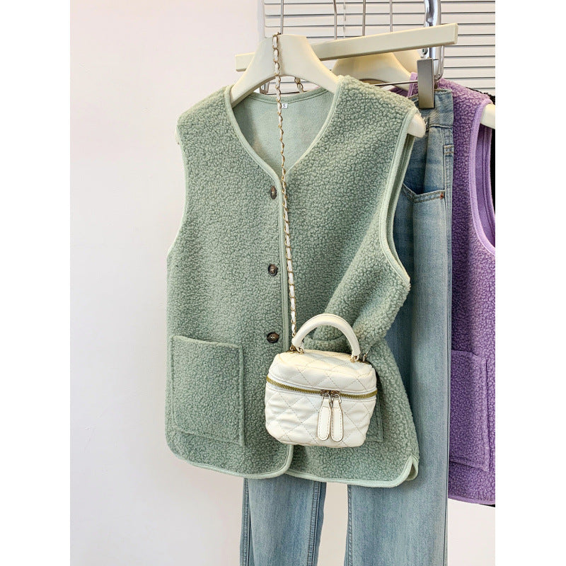 Loose-Fitting Versatile Layered Thermal Vest for Women