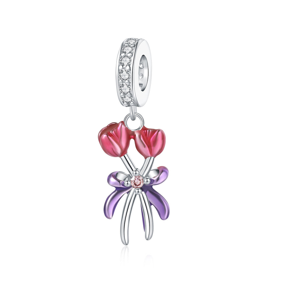 Lily Of The Valley Iris Pendant Necklace DIY Bracelet Charm