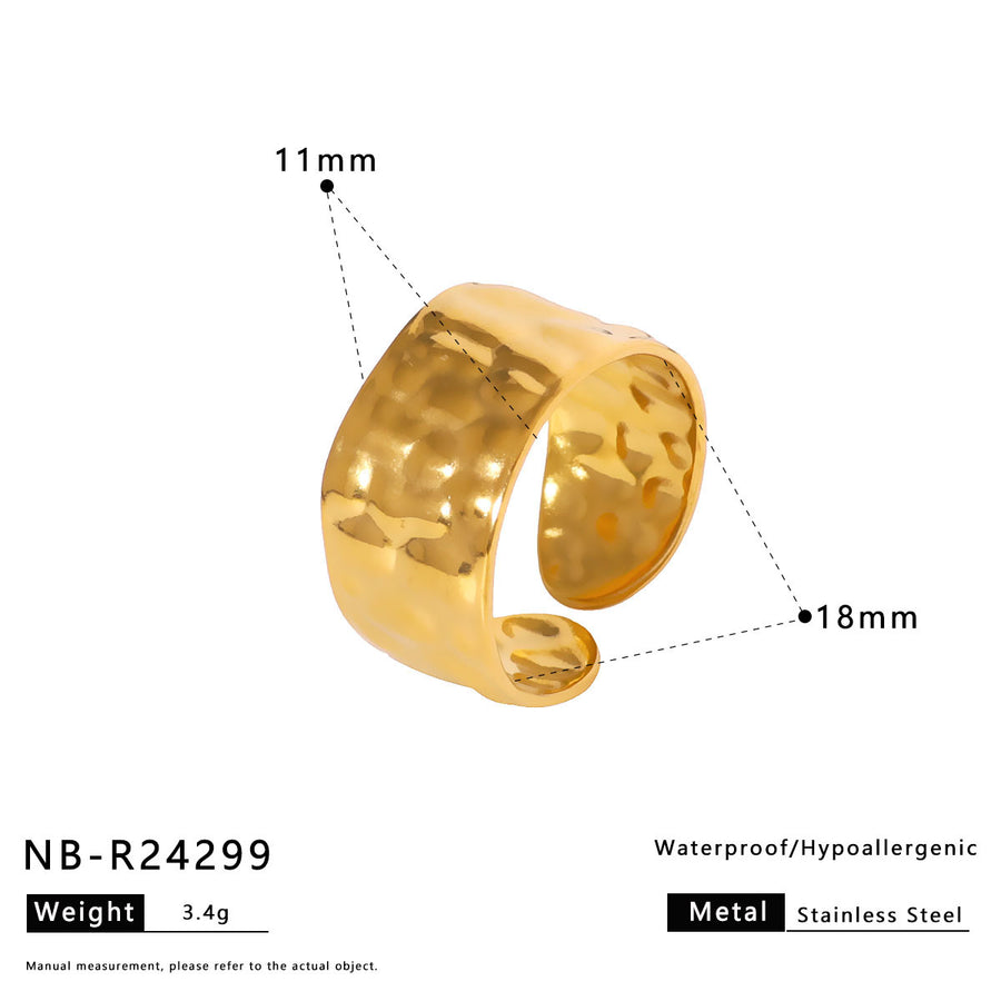 Womens Stainless Steel Geometric Line Ring - Chic and Stylish