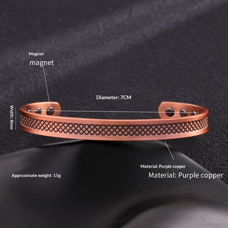 Antique Bronze Brushed Magnet Bracelet for Timeless Style