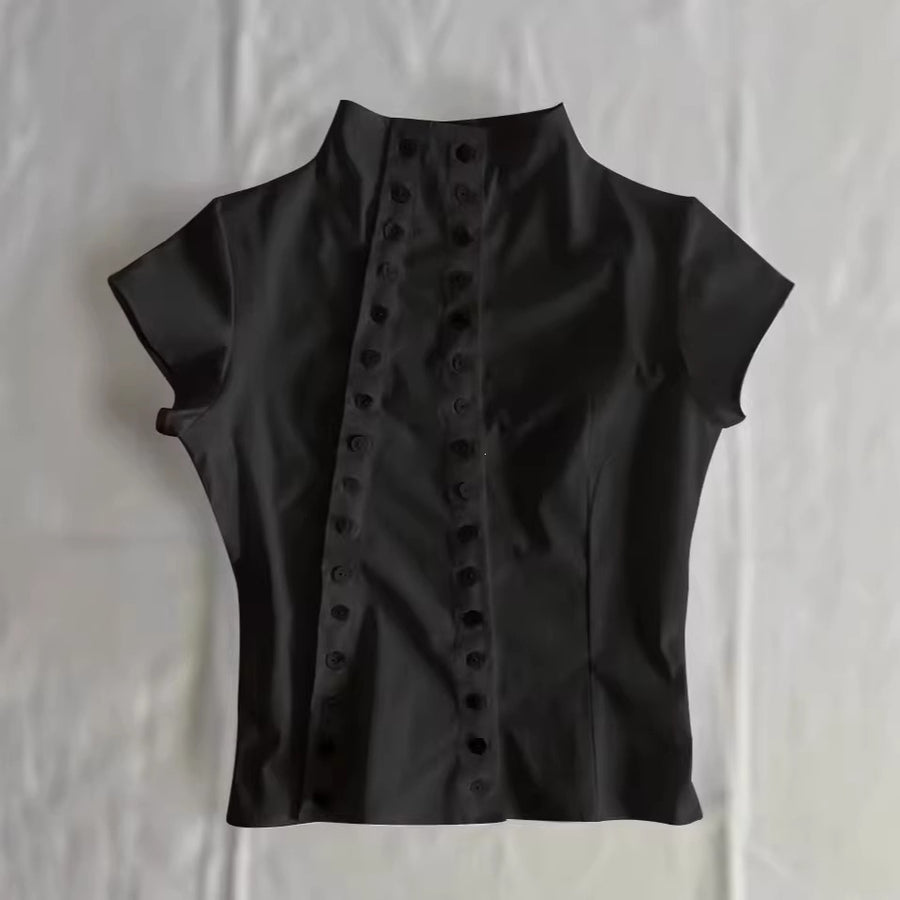 Vintage Slim-fit Waist-cinching Cropped Top for Women