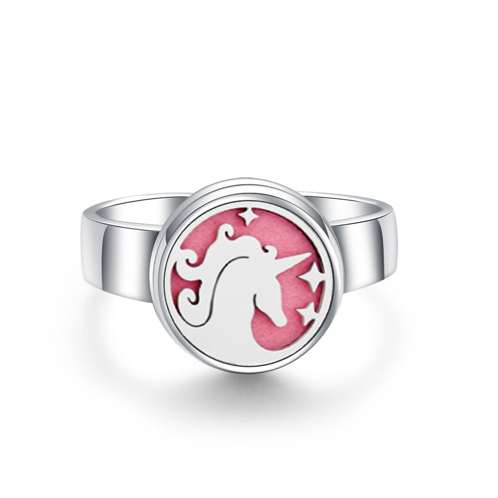 Stainless Steel Aromatherapy Locket Ring - Tree of Life Design