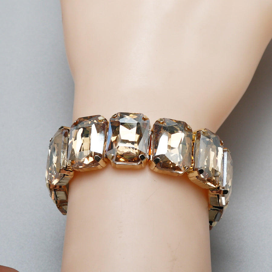 Colorful Square-shaped Multi-colored Crystal Bracelet