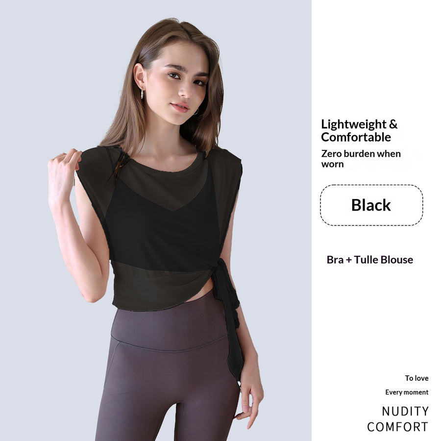 New Summer 2-Piece Yoga Outfit with Built-in Bra Pads