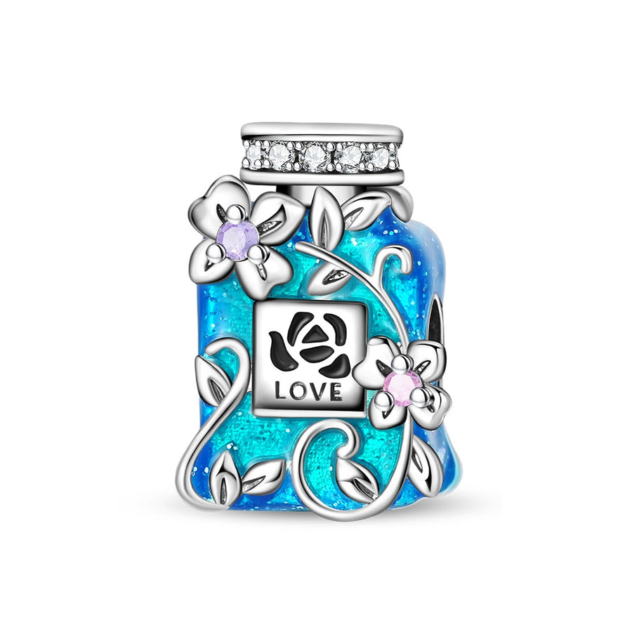 Blue Oil-Drip Plated Silver Bow Bracelet & Necklace Set