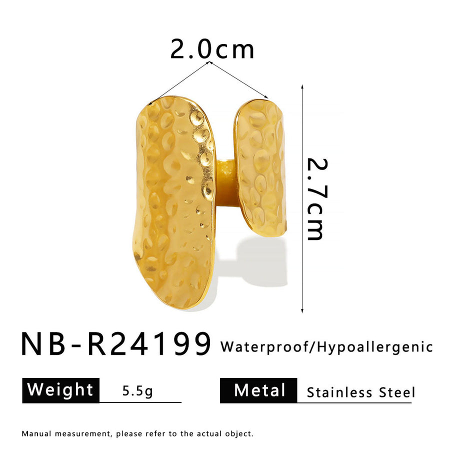 Womens Stainless Steel Geometric Line Ring - Chic and Stylish
