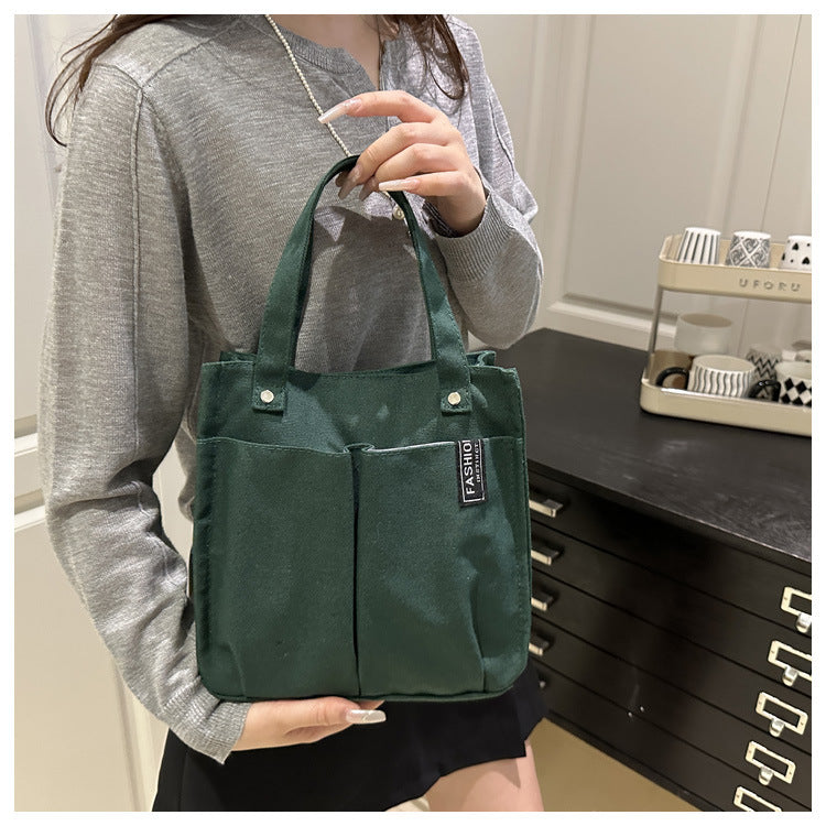Plain-colored Tote Bag Student Lunch Box - Versatile Gym Bag