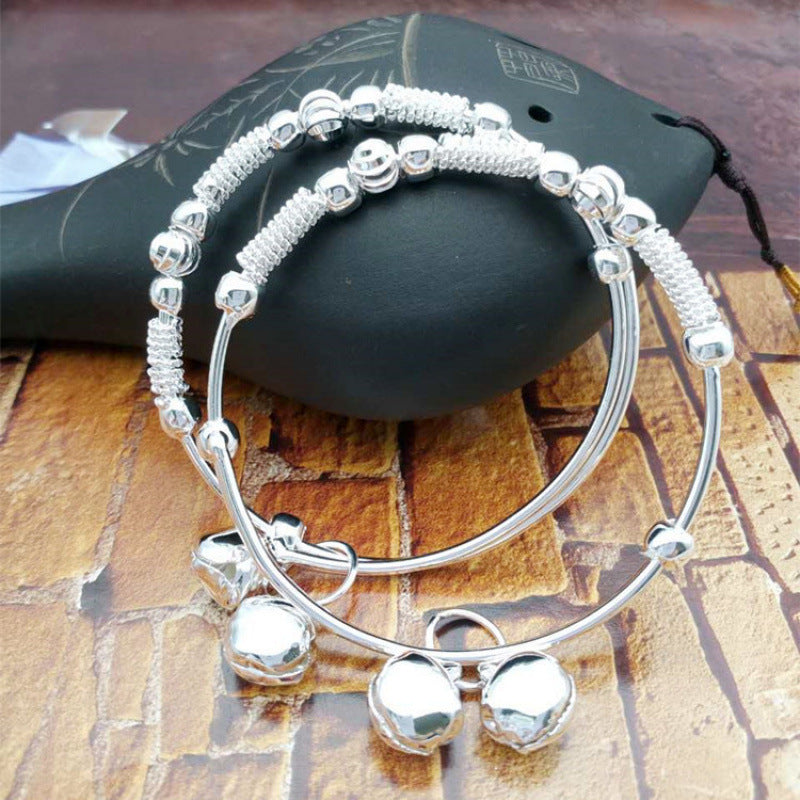 Ethnic Style Retro Miao Silver Plated Lucky Word Bracelet