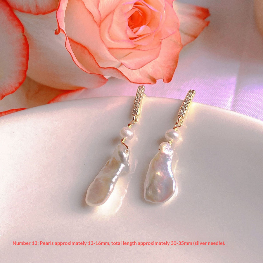 New Natural Freshwater Pearl Stud Earrings - Elegant & Timeless