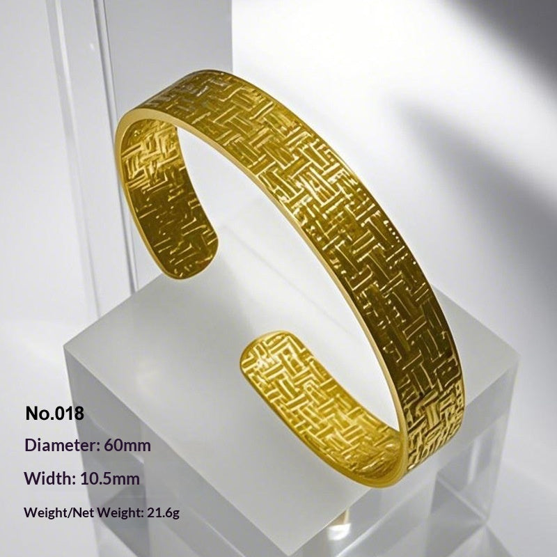 Retro Irregular Hollowed-Out Titanium Steel Bracelet