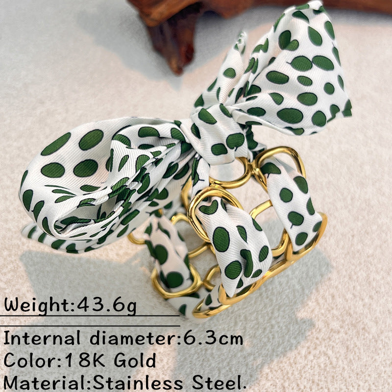 Stainless Steel Wide Openwork Bracelet for Stylish Elegance