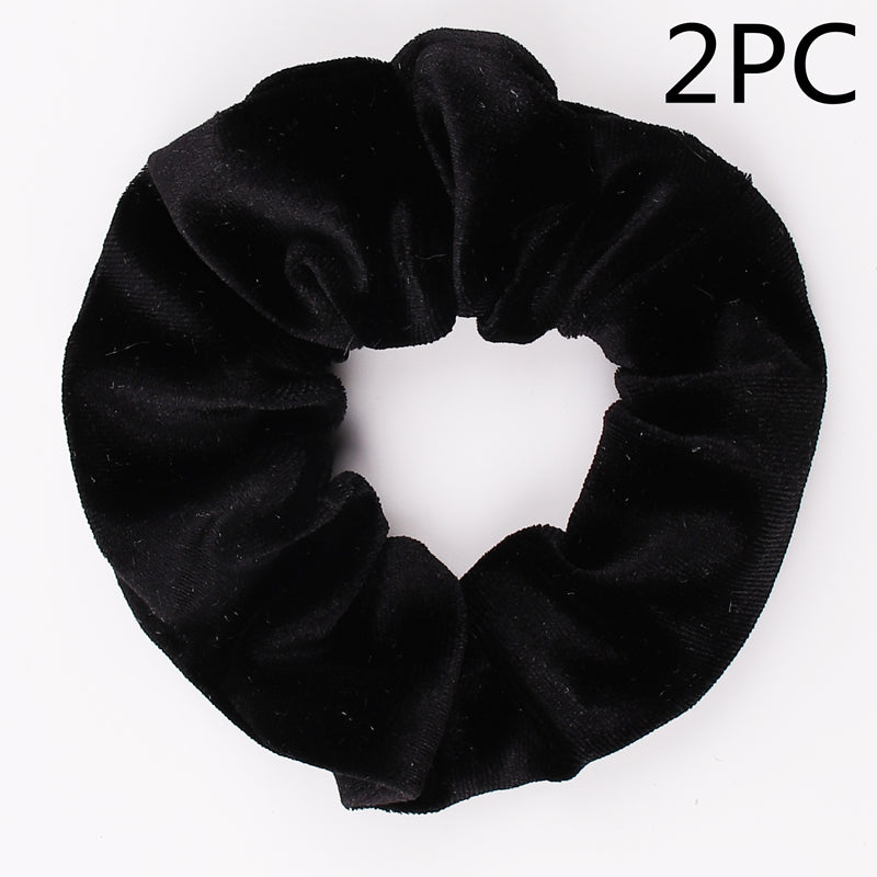 Velvet Tencel Pocket Wallet Hair Scrunchies - Retro Style