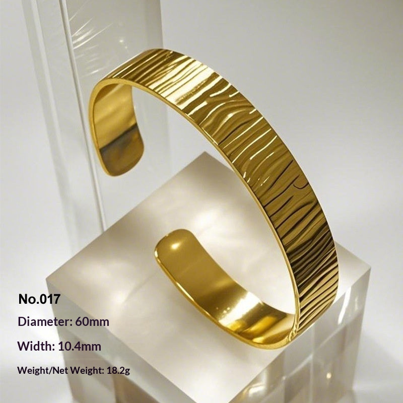 Retro Irregular Hollowed-Out Titanium Steel Bracelet