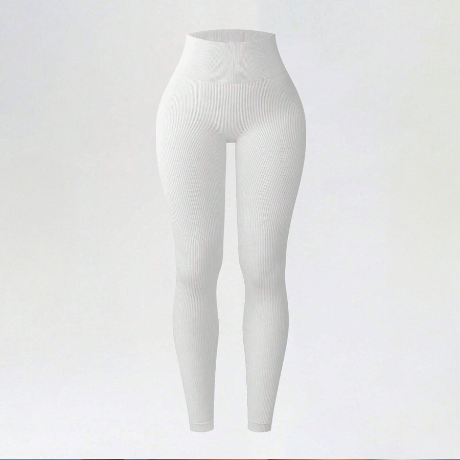 Ribbed Seamless Yoga Pants for Autumn and Winter - High-waisted Leggings