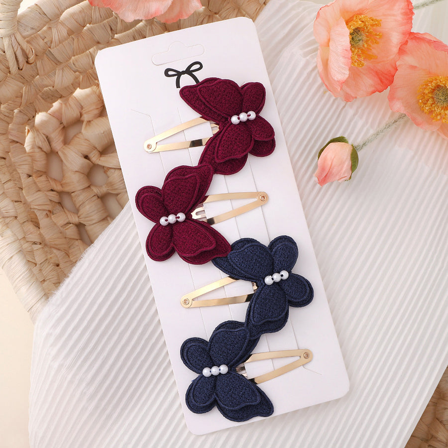 New Double-Layer Bow Hair Clip Set - Trendy Hair Accessory