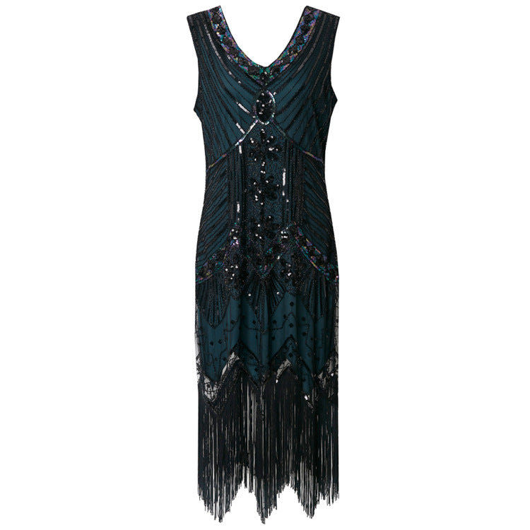 Womens Retro Sequin And Beaded Dress for Stylish Events