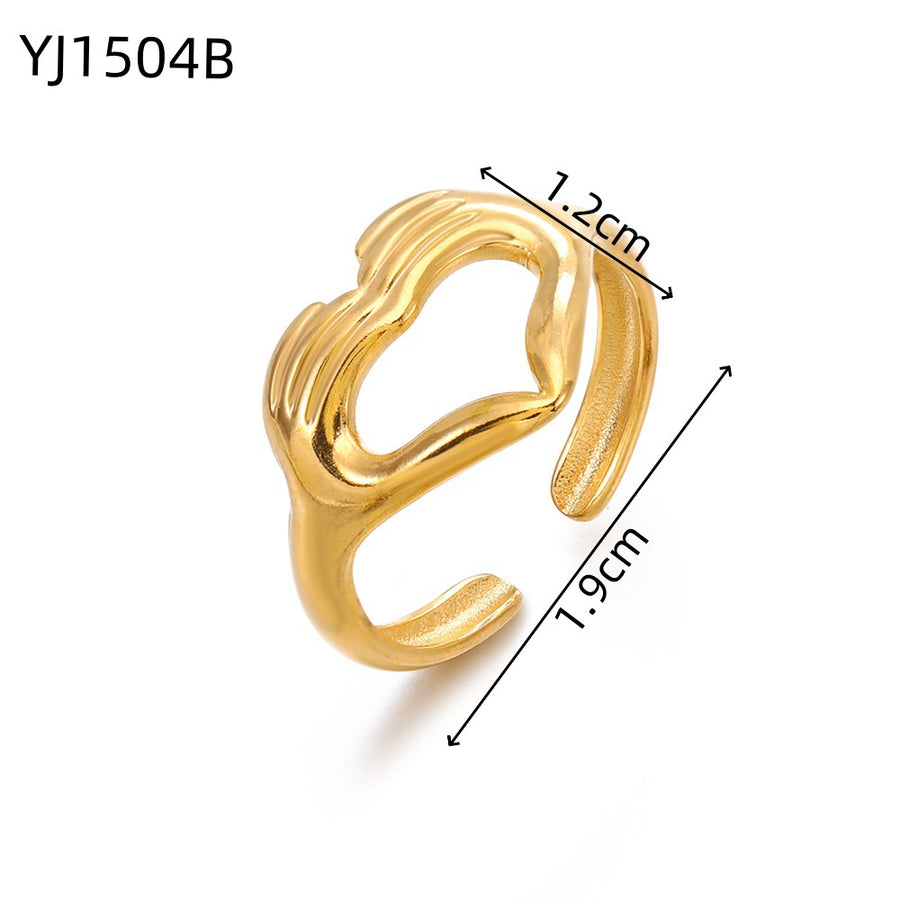 Irregular Geometric Stainless Steel Ring - Unique Style