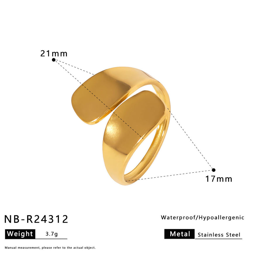 Womens Stainless Steel Geometric Line Ring - Chic and Stylish
