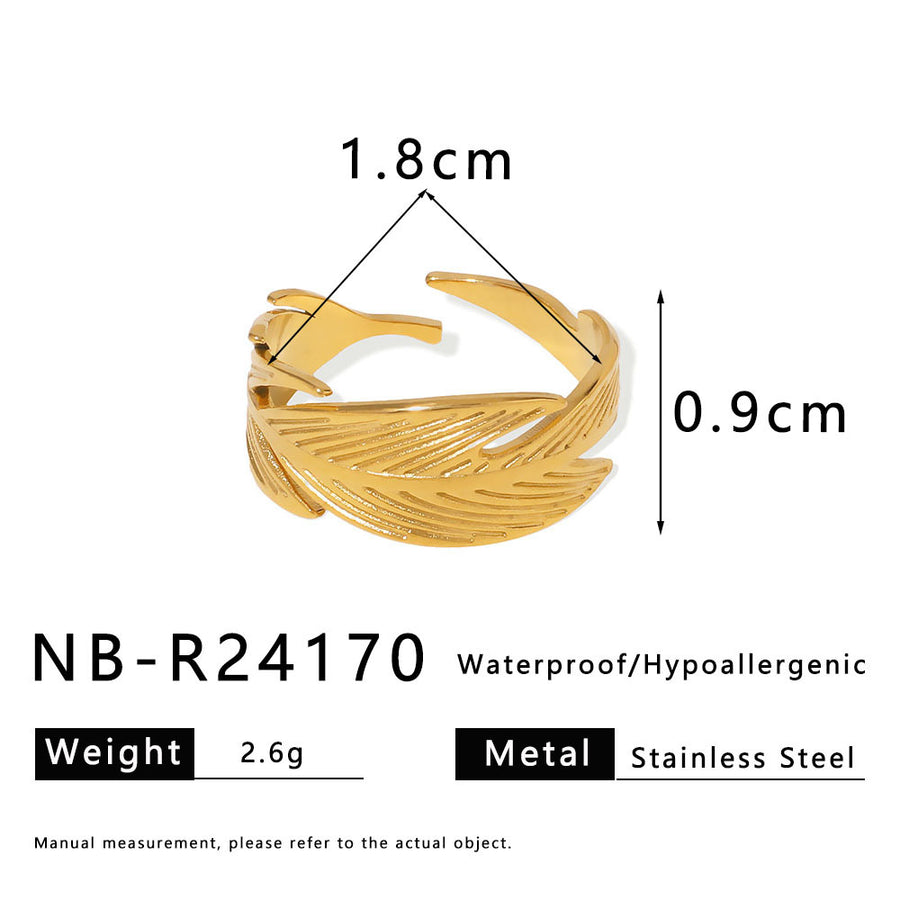 Womens Stainless Steel Geometric Line Ring - Chic and Stylish