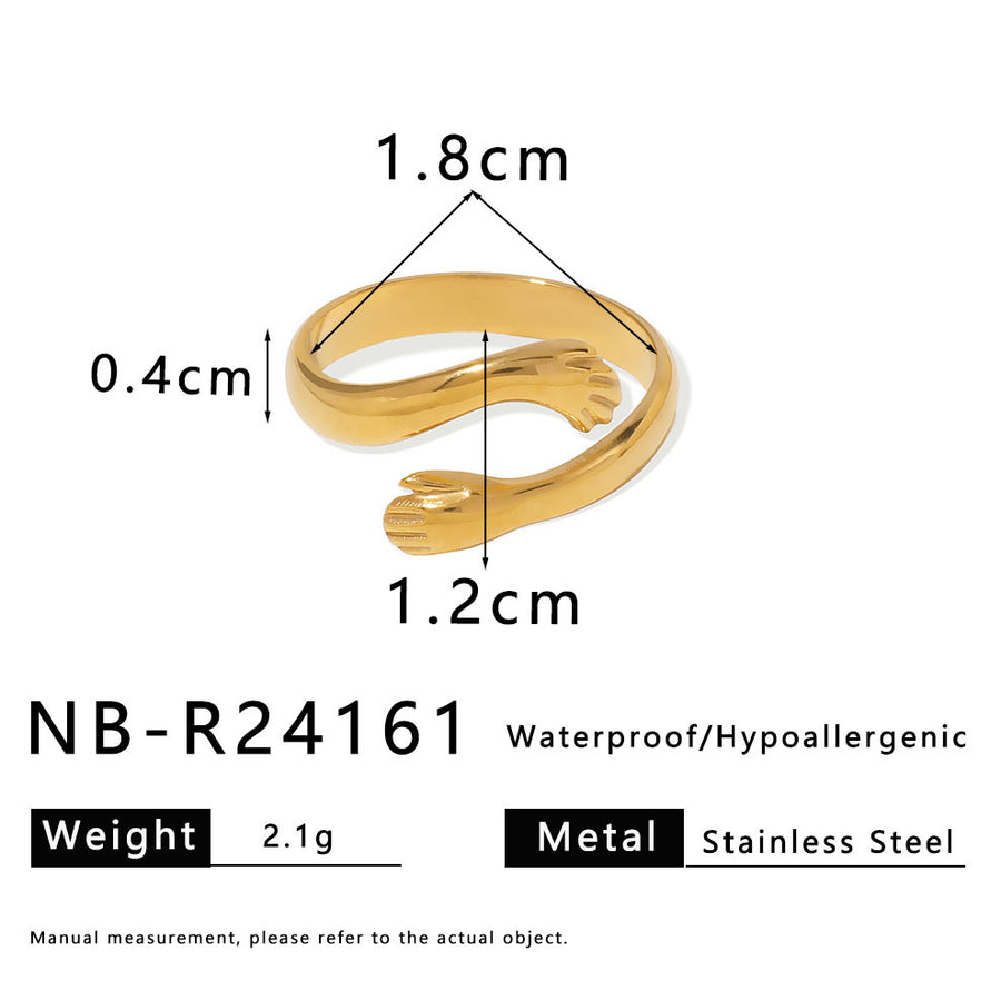 Womens Stainless Steel Geometric Line Ring - Chic and Stylish