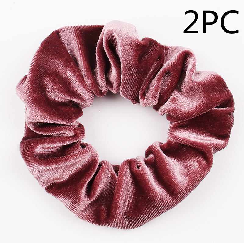 Fashion Velvet Tencel Pocket Wallet Hair Scrunchies